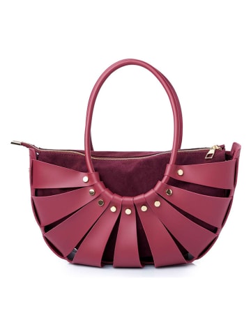 Lucky Bees Henkeltasche "Ingrid" in Bordeaux - (B)35 x (H)18 x (T)15 cm