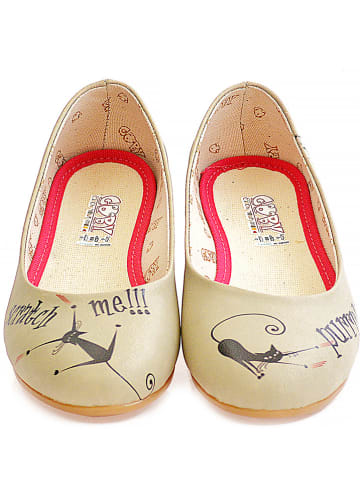 Goby Leder-Ballerinas in Beige