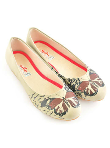 Goby Leder-Ballerinas in Beige