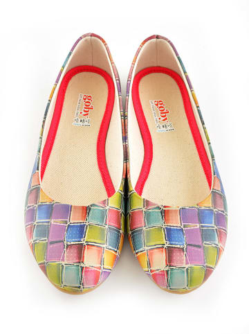 Goby Leder-Ballerinas in Bunt