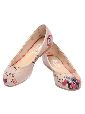 Goby Leder-Ballerinas in Rosa
