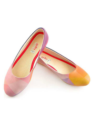 Goby Leder-Ballerinas in Bunt