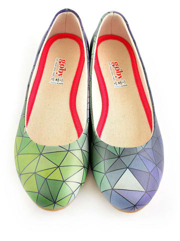 Goby Leder-Ballerinas in Bunt