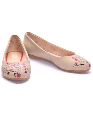 Goby Leder-Ballerinas in Creme/ Pink