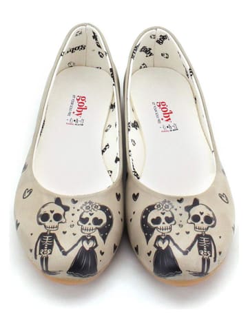 Goby Baleriny w kolorze beżowo-czarnym