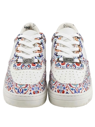 Goby Leder-Sneakers in Weiß/ Bunt