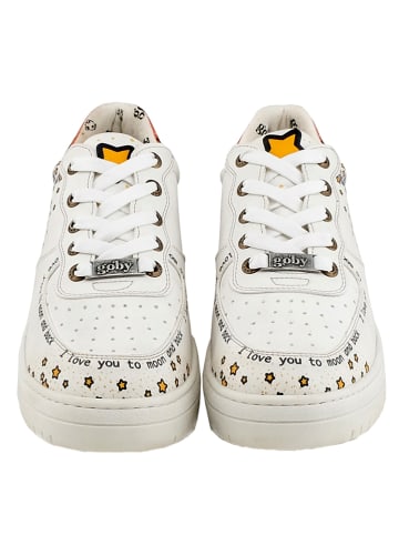Goby Leder-Sneakers in Weiß/ Bunt
