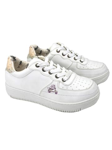 Goby Skórzane sneakersy w kolorze białym