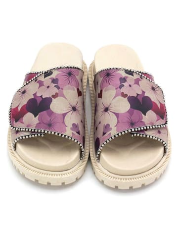 Goby Pantoletten in Lila/ Rosa