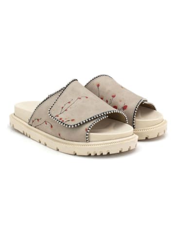 Goby Leder-Pantoletten in Beige