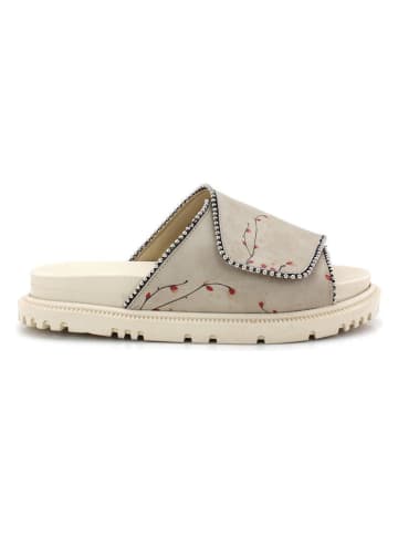 Goby Leder-Pantoletten in Beige