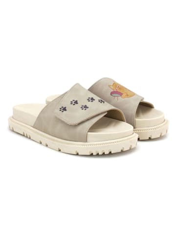 Goby Leder-Pantoletten in Beige