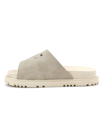 Goby Leren slippers beige