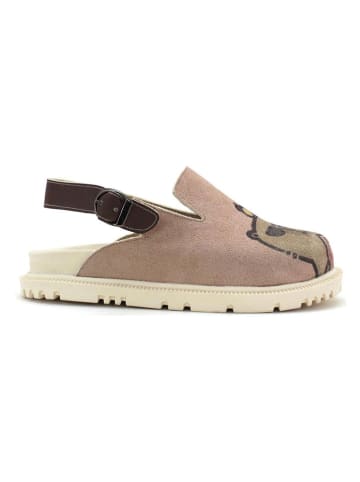 Goby Leder-Clogs in Beige