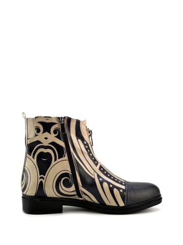 Goby Boots in Schwarz/ Beige