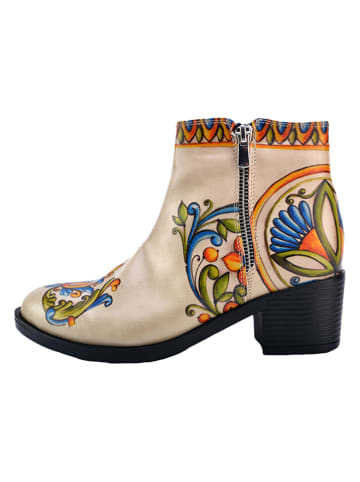 Goby Stiefeletten in Beige/ Bunt