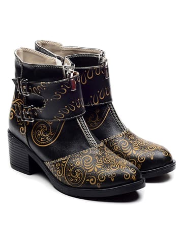 Goby Enkellaarzen zwart/meerkleurig