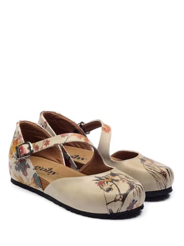 Goby Spangenballerinas in Beige/ Bunt
