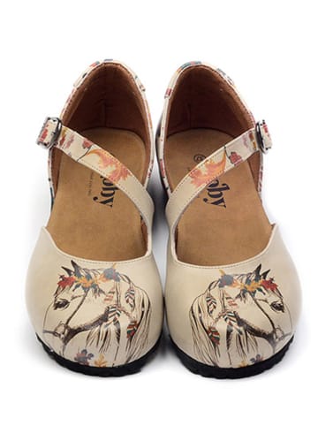 Goby Ballerina's met bandje beige/meerkleurig