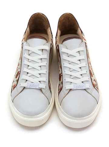 Goby Sneakers in Weiß/ Creme/ Braun