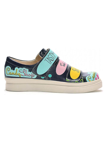 Goby Slipper in Schwarz/ Türkis/ Rosa