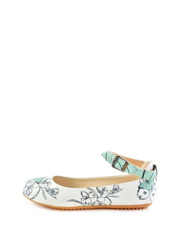 Goby Ballerinas in Weiß/ Mint/ Bunt