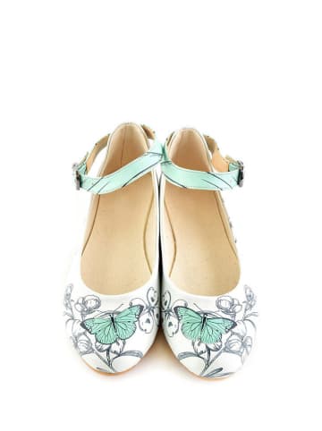 Goby Ballerinas in Weiß/ Mint/ Bunt