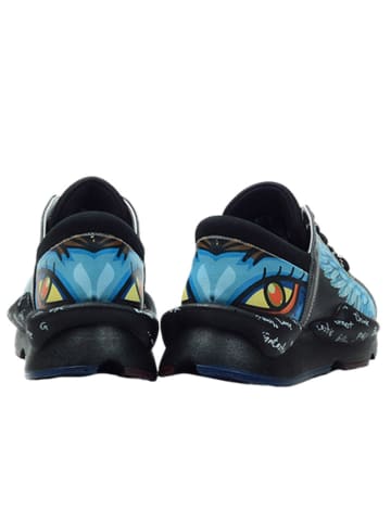 Goby Leder-Sneakers in Schwarz/ Blau