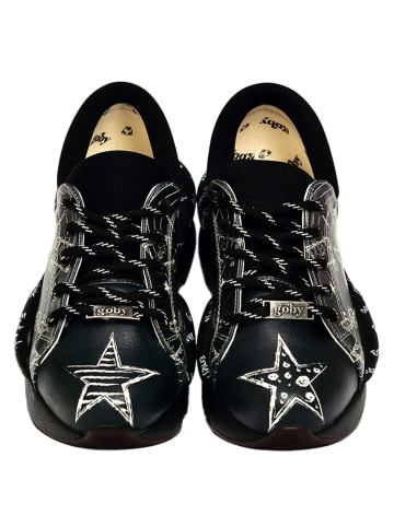 Goby Leder-Sneakers in Schwarz