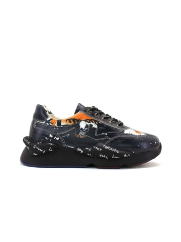 Goby Sneakersy w kolorze czarno-pomarańczowym