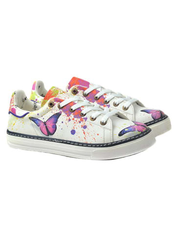 Goby Sneakersy w kolorze kremowym ze wzorem