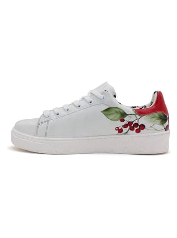Goby Leren sneakers wit/rood/groen