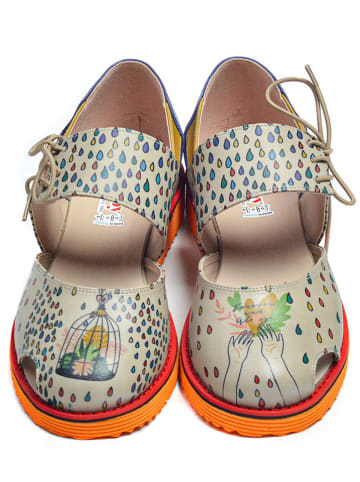 Goby Leren enkelsandalen blauw/grijs