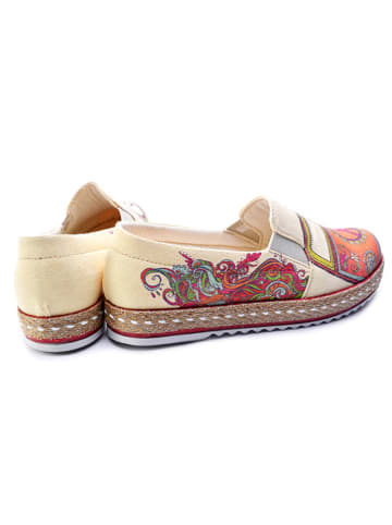 Goby Slipper in Beige/ Bunt