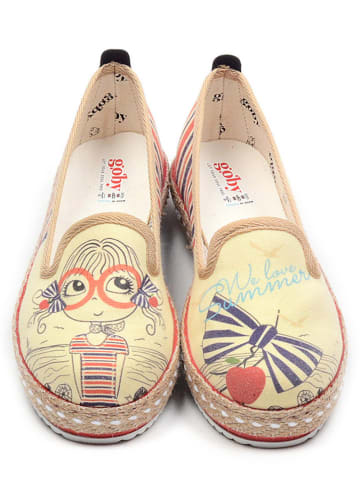 Goby Slipper in Beige/ Bunt