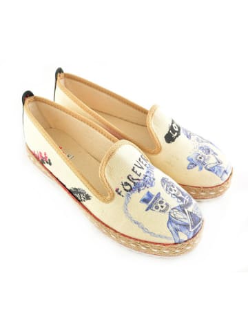 Goby Espadryle w kolorze kremowo-granatowym