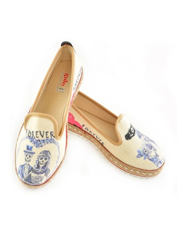 Goby Espadrilles in Creme/ Dunkelblau