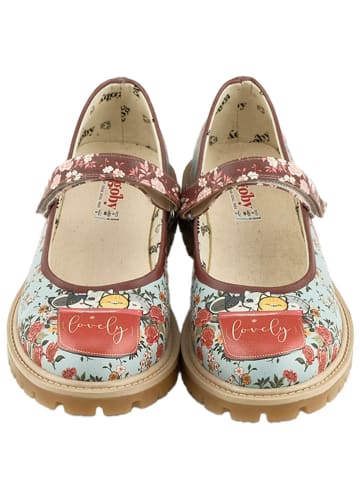 Goby Leder-Ballerinas in Bunt