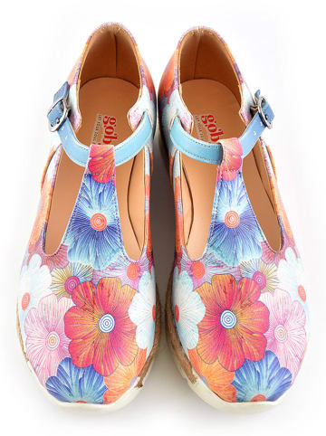 Goby Leder-Ballerinas in Bunt