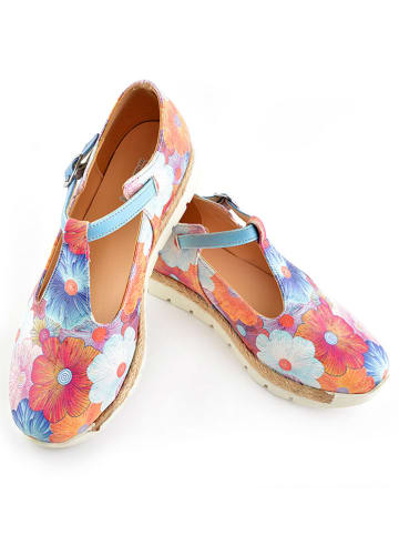 Goby Leder-Ballerinas in Bunt