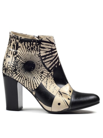 Goby Ankle-Boots in Beige/ Schwarz