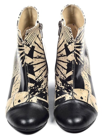 Goby Botki w kolorze beżowo-czarnym