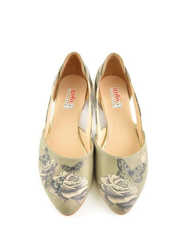 Goby Ballerinas in Hellgrün/ bunt