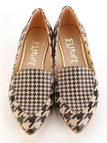 Goby Leren mocassins beige/bruin