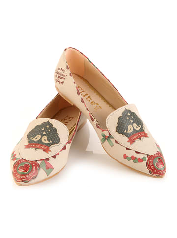 Elite Goby Slippersy w kolorze kremowym ze wzorem