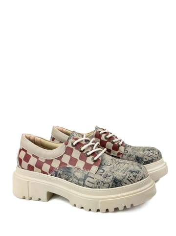 Goby Trzewiki w kolorze beżowym ze wzorem