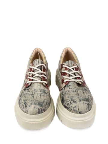 Goby Schnürschuhe in Beige/ Bunt