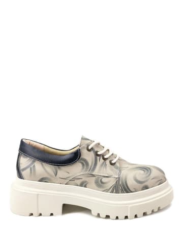 Goby Veterschoenen beige/donkerblauw