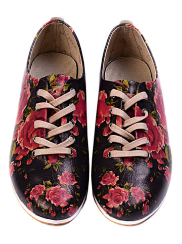 Goby Leder-Sneakers in Schwarz/ Rot