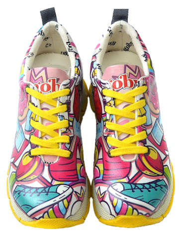 Goby Skórzane sneakersy ze wzorem